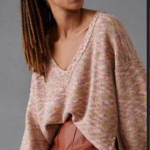 NWT Pilcro for Anthropologie "Deep V Sweater" in Spaced